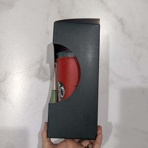 Starbucks Red Holiday Reusable Cold Cup with Gray Gift Box